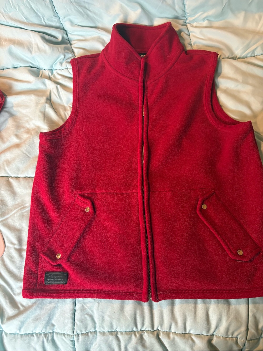Ralph Lauren Red Fleece Vest - Classic Zip Front